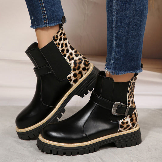 Bottines Chic Léopard Femme