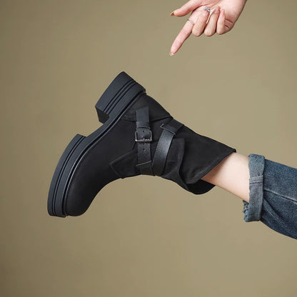 Bottines Style Britannique Femme