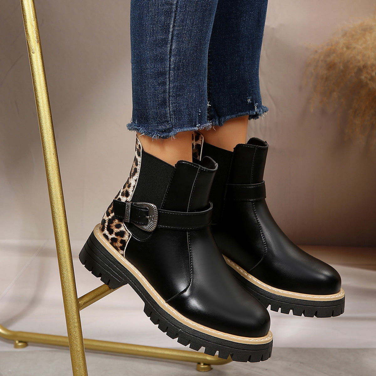 Bottines Chic Léopard Femme